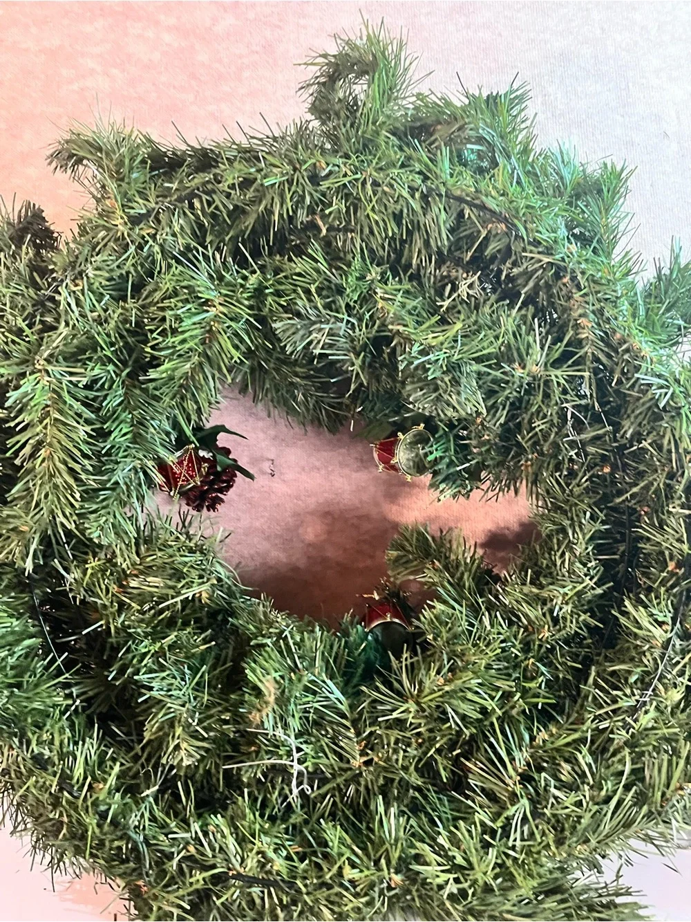 19” Pine Wreath with Lights and Some Decorations Great DIY to Make It Your Own